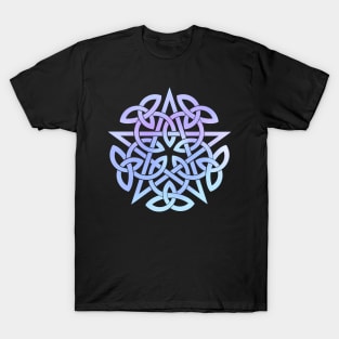 Blue Pentagram. Celtic knot T-Shirt